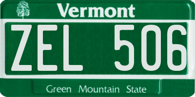 VT license plate ZEL506
