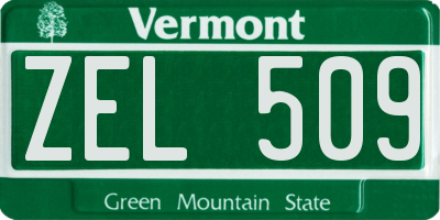 VT license plate ZEL509