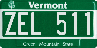 VT license plate ZEL511