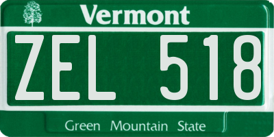 VT license plate ZEL518