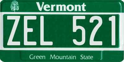 VT license plate ZEL521