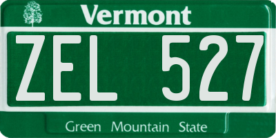 VT license plate ZEL527