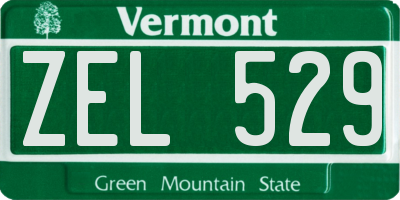 VT license plate ZEL529