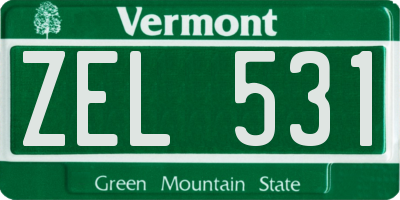 VT license plate ZEL531