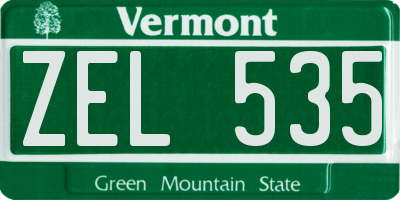 VT license plate ZEL535