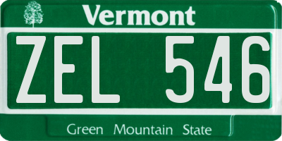 VT license plate ZEL546