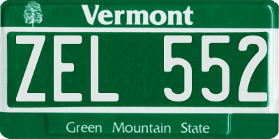 VT license plate ZEL552