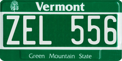 VT license plate ZEL556