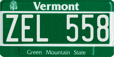 VT license plate ZEL558