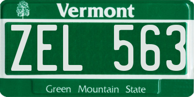 VT license plate ZEL563
