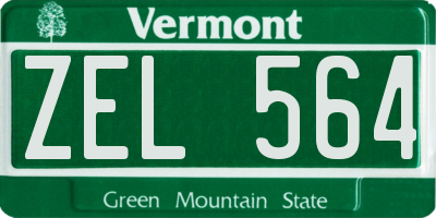 VT license plate ZEL564