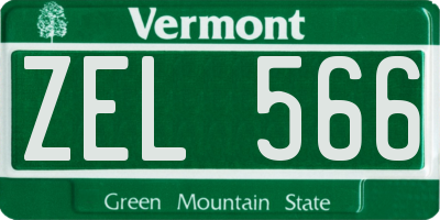 VT license plate ZEL566