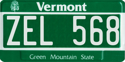 VT license plate ZEL568
