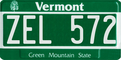 VT license plate ZEL572
