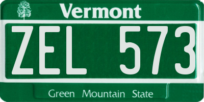 VT license plate ZEL573