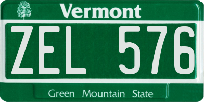 VT license plate ZEL576