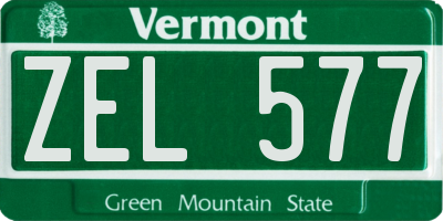 VT license plate ZEL577