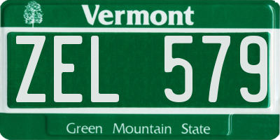 VT license plate ZEL579