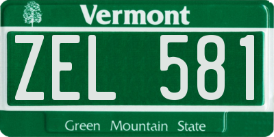 VT license plate ZEL581