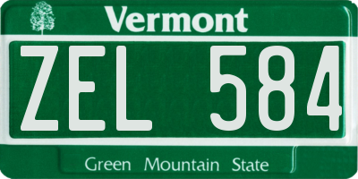 VT license plate ZEL584
