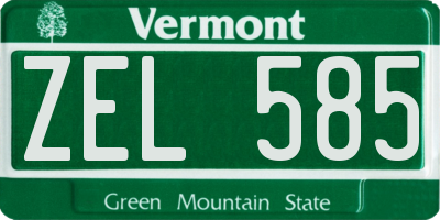 VT license plate ZEL585