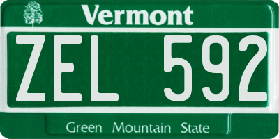 VT license plate ZEL592