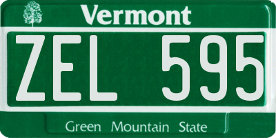VT license plate ZEL595