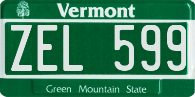 VT license plate ZEL599