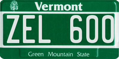 VT license plate ZEL600