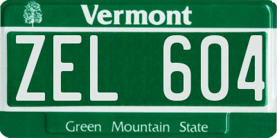VT license plate ZEL604
