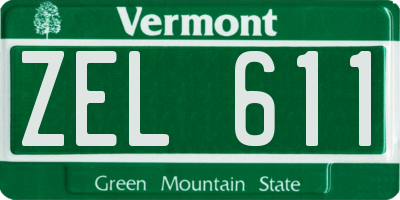 VT license plate ZEL611
