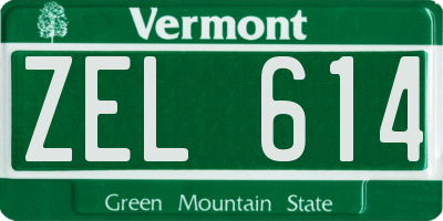 VT license plate ZEL614
