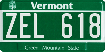 VT license plate ZEL618
