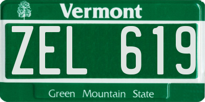 VT license plate ZEL619