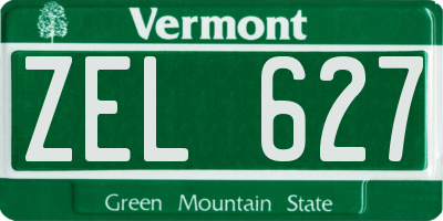 VT license plate ZEL627