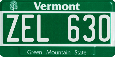 VT license plate ZEL630