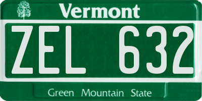 VT license plate ZEL632