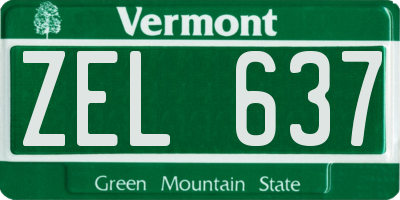 VT license plate ZEL637