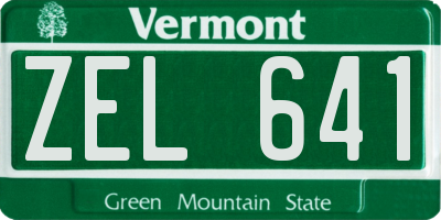 VT license plate ZEL641