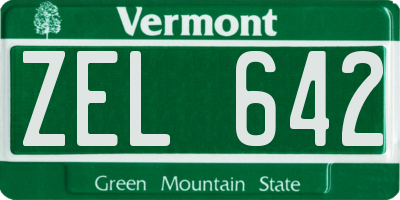 VT license plate ZEL642