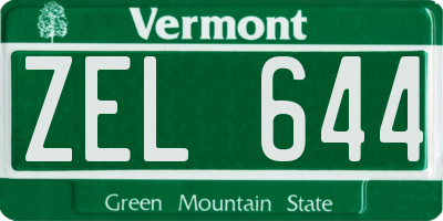 VT license plate ZEL644