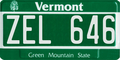 VT license plate ZEL646