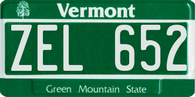 VT license plate ZEL652