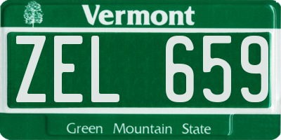 VT license plate ZEL659