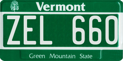 VT license plate ZEL660