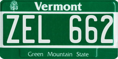 VT license plate ZEL662