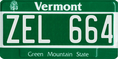 VT license plate ZEL664