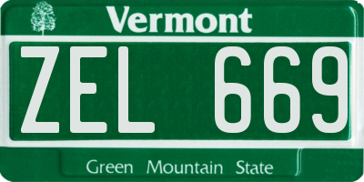 VT license plate ZEL669
