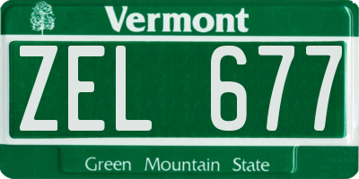VT license plate ZEL677