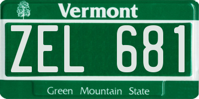 VT license plate ZEL681